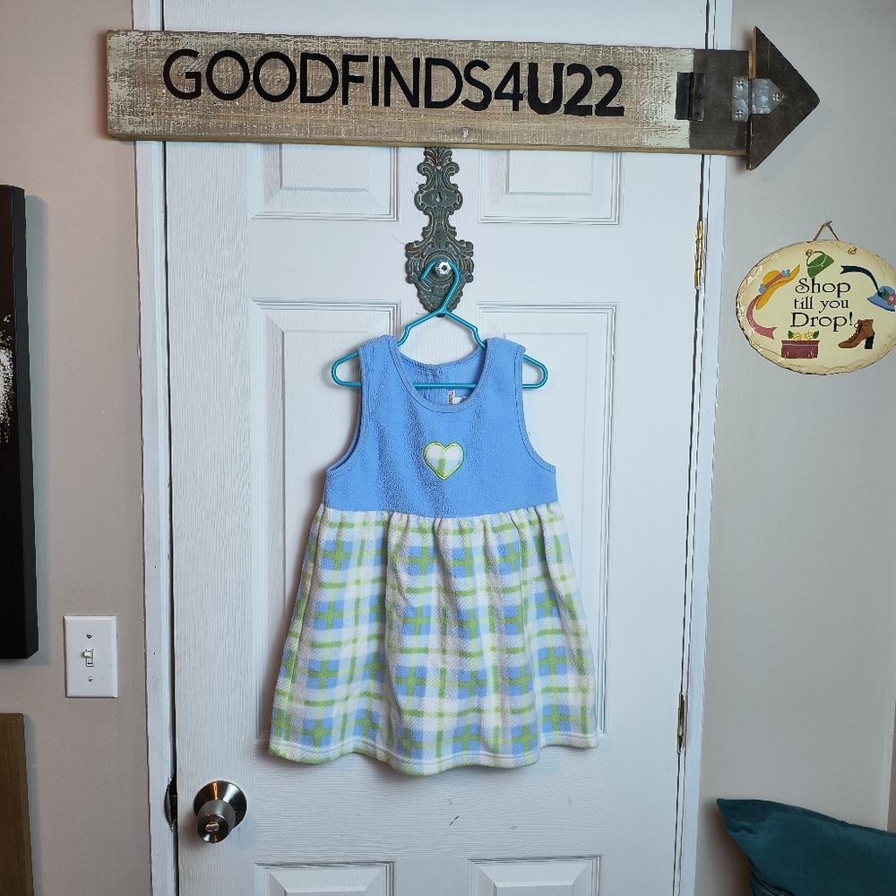 Vintage Gymboree Girls Blue Sleeveless Dress 4/5 Very Soft